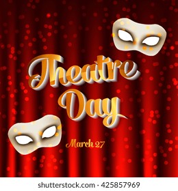 Stage curtain. Performance and event, ceremony and show, vector illustration