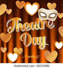 Stage curtain. Performance and event, ceremony and show, vector illustration
