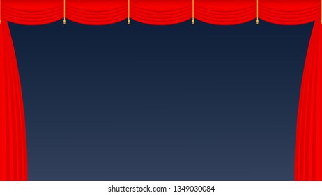 Stage curtain vector. wallpaper. free space for text. copy space.