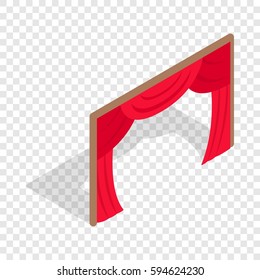 Stage curtains isometric icon 3d on a transparent background vector illustration