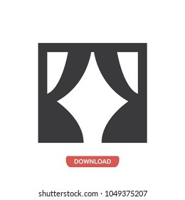 Stage curtains vector icon 
