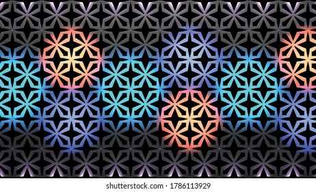 Dekor der Stufe 4. 3D-Illustration.
Muster-Hintergrund mit fleckiger Beleuchtung