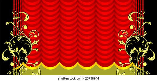 stage with decoration in colour	