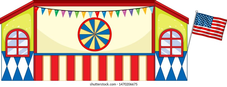 Stage design at fun fair illustration