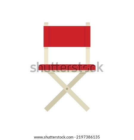 Stage director chair icon. Flat illustration of stage director chair vector icon isolated on white background