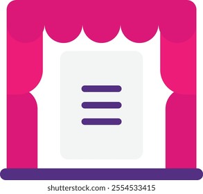 Stage Entertaiment Podium Icon Vector Flat Illustration