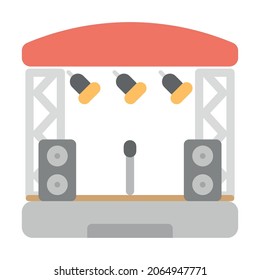 Stage flat icon. Cartoon illustration. Vector sign for mobile app and web sites.