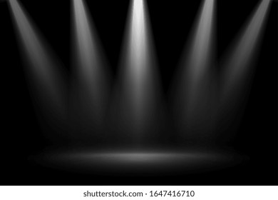 stage focus spotlights on black background