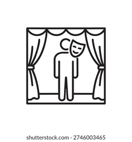 Stage fright icon representing performance anxiety and social fear