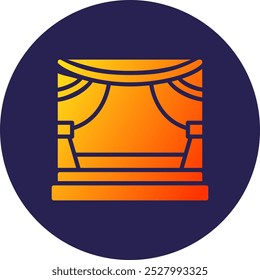 Stage Glyph Circle Gradient Icon