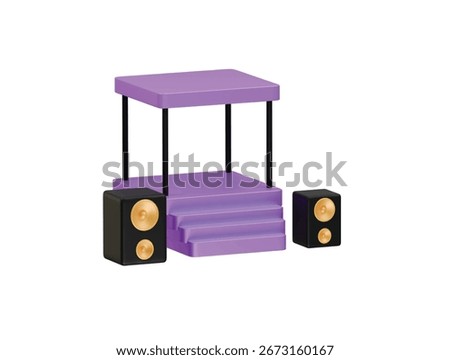 stage icon 3d illustration render