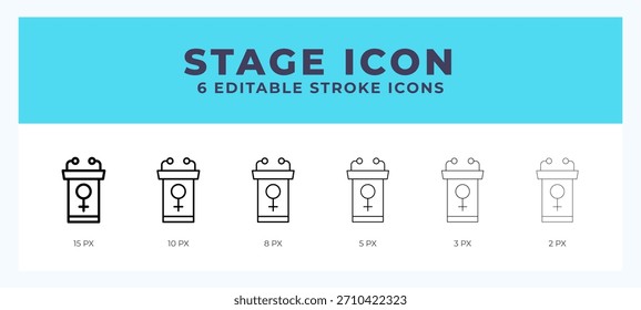 Icono de escenario. Icono de línea de trazo editable Ilustración vectorial.