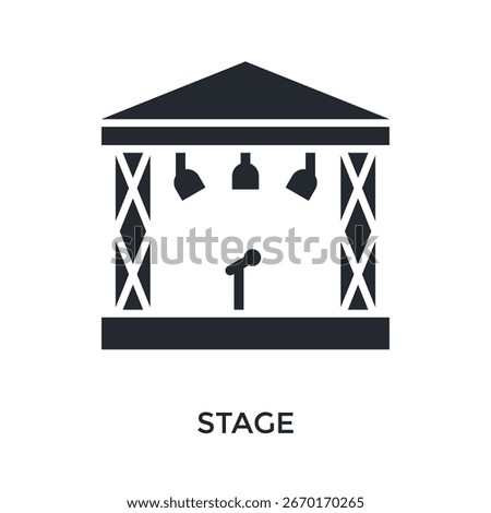Stage Icon Glyph Style. Vector Illustration For Graphic Design