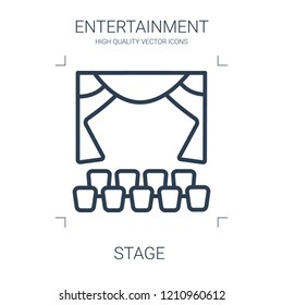 stage icon. high quality line stage icon on white background. from entertainment collection flat trendy vector stage symbol. use for web and mobile