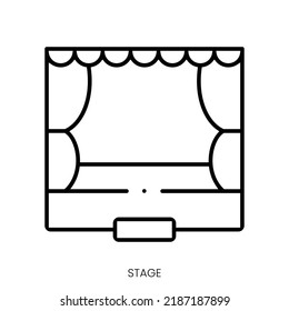 stage icon. Linear style sign isolated on white background. Vector illustration