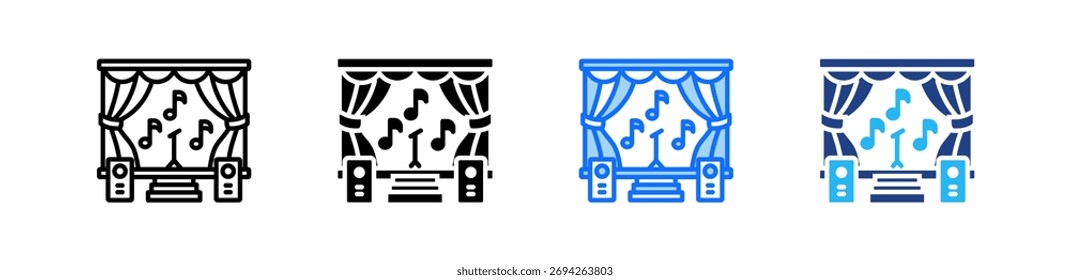 Stage Icon Set Multiple Style Collection