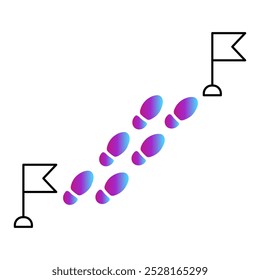 Icono de etapa: hito de éxito, logro de metas, progreso, metas de vida y pasos de éxito.