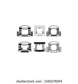 Stage icon trendy flat design
