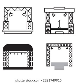 stage icon vector illustration logo design