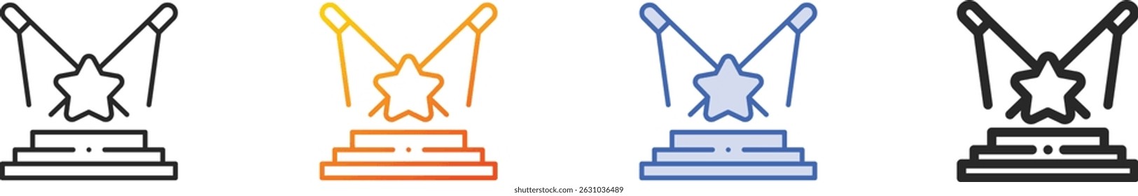 stage icon.Thin Linear, Gradient, Blue Stroke and bold Style Design Isolated On White Background