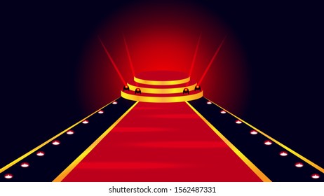 Stage Illustration Red Carpet Stock Vector (Royalty Free) 1562487331