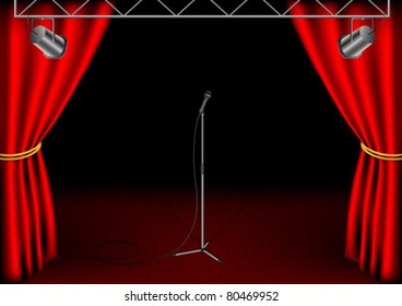 stage with isolated microphone