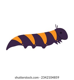 Stage of life cycle of butterfly vector illustration. Cartoon drawing of caterpillar insect isolated on white background. Nature, spring concept