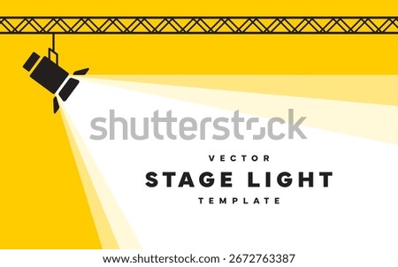 Stage light banner template. Stage light and ray of light