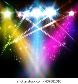 Stage Light Spotlights Shine Background Easy Stock Vector (Royalty Free ...