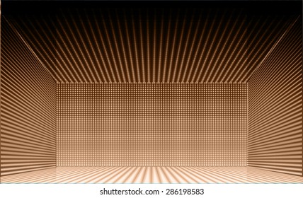 Stage Lighting brown Background with Spot Light Effects, vector illustration. Abstract light lamps background for Technology computer graphic website internet business. screen, movie, cinema, scene