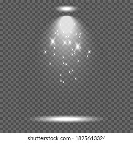 iluminación escénica con brillo. Luces luminosas con focos. Iluminación de la escena. Efecto ligero. Iluminación.