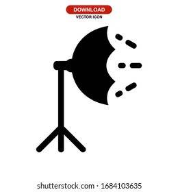 Icono de iluminación de escenario o logotipo símbolo de signo aislado ilustración vectorial - iconos vectoriales de estilo negro de alta calidad
