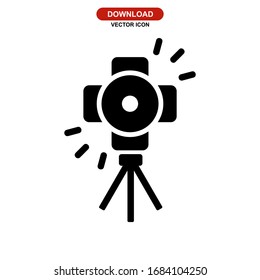 Icono de iluminación de escenario o logotipo símbolo de signo aislado ilustración vectorial - iconos vectoriales de estilo negro de alta calidad
