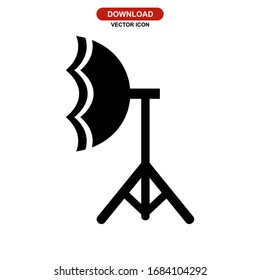 Icono de iluminación de escenario o logotipo símbolo de signo aislado ilustración vectorial - iconos vectoriales de estilo negro de alta calidad
