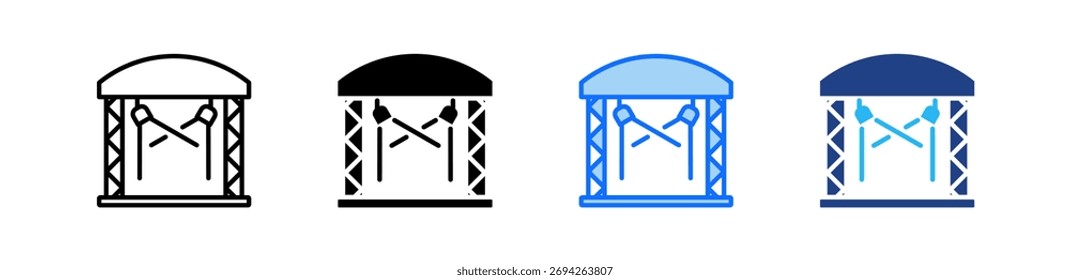 Stage Lighting Icon Set Multiple Style Collection