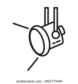 Stage Lighting lamp Icon over white background, line style, vector illustration