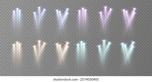 
Stage lighting with LED strobes. Laser light show. Empty stage before the performance. Spotlights on a dark background.