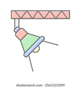 Stage Lighting lineal color icon , vector, pixel perfect, illustrator file