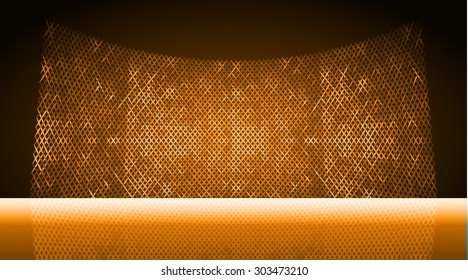 Stage Lighting orange Background with Spot Light Effects, vector illustration. Abstract light lamps background for Technology computer graphic website internet business. screen,movie,cinema