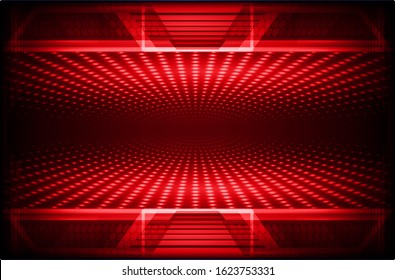 Stage Lighting red Background with Spot Light Effects, vector illustration. Abstract light lamps background, screen