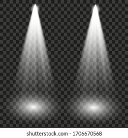 Iluminación de escenario, focos con luz brillante.