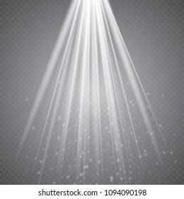 Stage lighting, transparent effects. Bright lighting with spotlights.