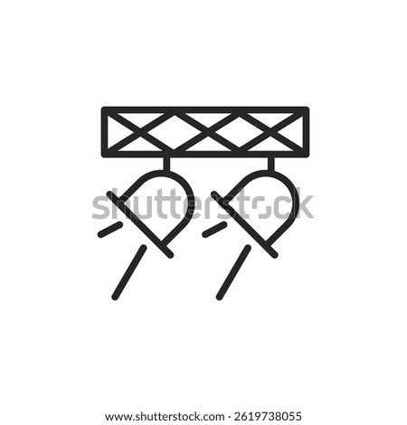 Stage lighting truss with spotlights icon in minimal style line art