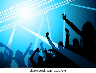 Stage Lights Crowd Fans Stock Vector (Royalty Free) 10327396 | Shutterstock