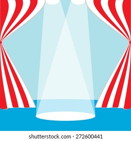 Stage lights with curtain for an added object vector