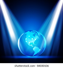 Stage Lights with Globe - EPS10 Vector Design