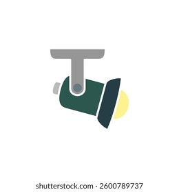 stage lights, simple flat style, illustration, logo sign symbol pictogram template, for ui or ux isolated on white for mobile app, editable