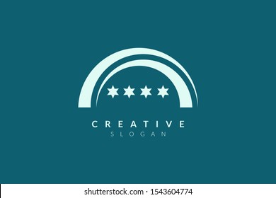 Stage logo design. Minimalist and modern vector illustration design suitable for community, business, and product brands.