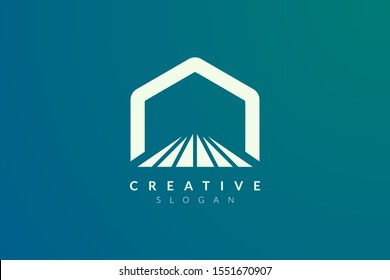 Stage logo design. Minimalist and modern vector illustration design suitable for community, business, and product brands.