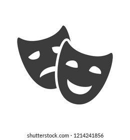 Theater Masks Icon Vector On White Stock Vector (Royalty Free ...